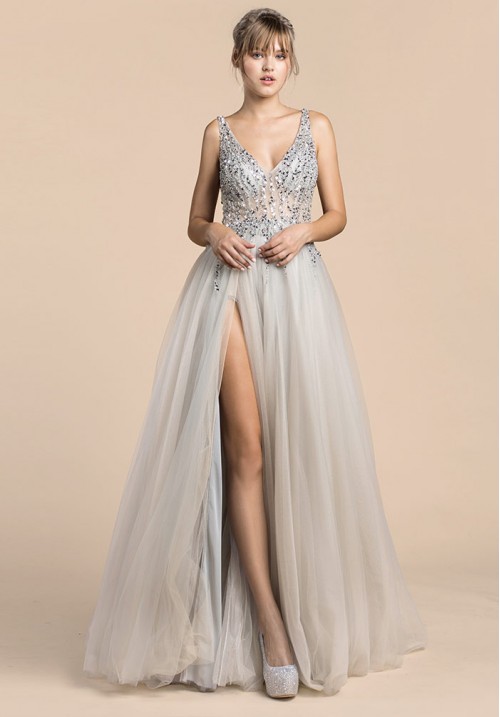 TRICKLE BEAD SOFT BALL GOWN